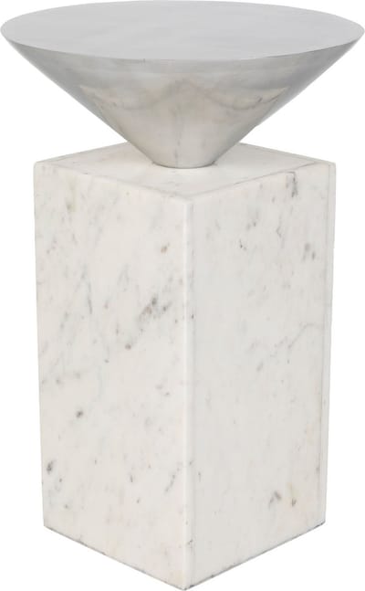 Zuiver Pride Bijzettafel Rond 30 cm Metaal/ Marmer Wit