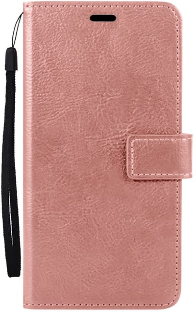 Hoesje Met Pasjeshouder - Geschikt voor Apple iPhone 16e - Luxe Bookcase Portemonee - Flip Case - Kunstleer Book Case - Flipcase - Book Cover - Walletcase - Portemonneehoes - Rosé goud