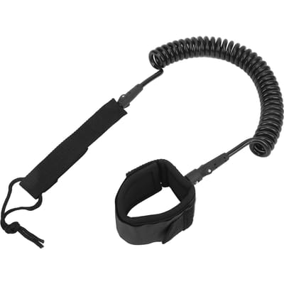 Laisse de Surf Haute Élasticité TPU Noir Réglable Enroulée Cordon de Jambe de Surf pour Paddleboards Longboards 9 feet black