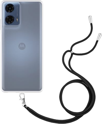 Cazy hoesje met koord geschikt voor Motorola Moto G04 / G04s / G24 / G24 Power Hoesje met Koord - Flexibele Case - Transparant