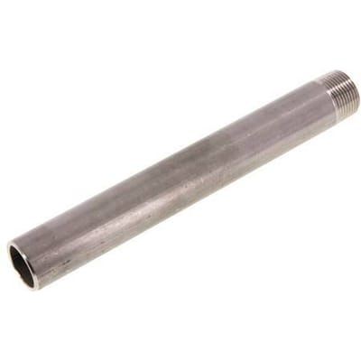 R 3/4'' Buitendraad x 26.9mm RVS Pijpnippel met Las uiteinde 20 Bar DIN 2982 - 200mm