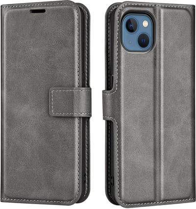 Coverup Hoesje - Geschikt voor iPhone 14 Plus Hoesje - Coverup Deluxe Book Case - Grijs