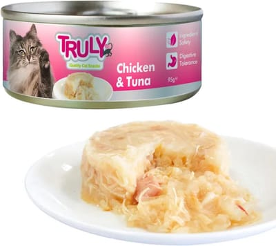 Truly - natvoer Kip & Tonijn - Kattenvoer - Voordeelbundel 10 x 95 gram