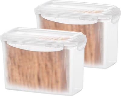 Lock&Lock Cracker bewaardoos - 100% luchtdicht - BPA vrij - PFAS vrij - Set 2 stuks - Knackebrod bewaardoos - Crackerdoos - Vershouddoos - Voorraaddozen - Bewaardozen - 1,5 liter - Transparant