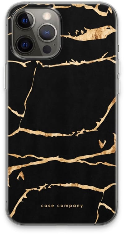 Case Company® - Hoesje geschikt voor iPhone 13 Pro Max hoesje - Gouden marmer - Soft Cover Telefoonhoesje - Bescherming aan alle Kanten en Schermrand