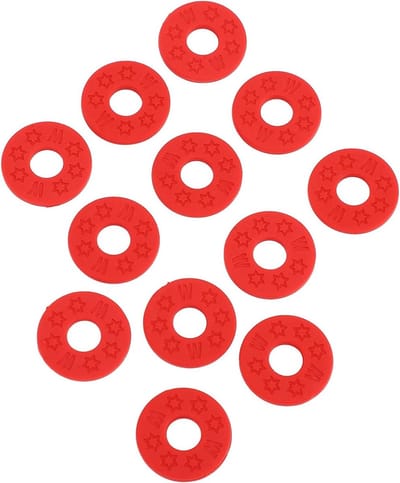 12 Stuks Gitaarband Lock Set, Beschermblok voor Akoestische Gitaar, Ukulele en Basgitaar in Rood, Veiligheid en Stabiliteit voor Muziekinstrumenten