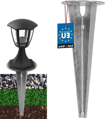 Grondspies Inslaghuls - Bodemanker Tuinverlichting - Verlichting Plaatsen - Verzinkt Staal - ⌀ 115 mm - Zilver