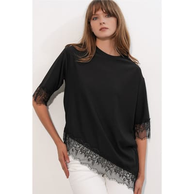Oversized Kanten Gebreide Blouse