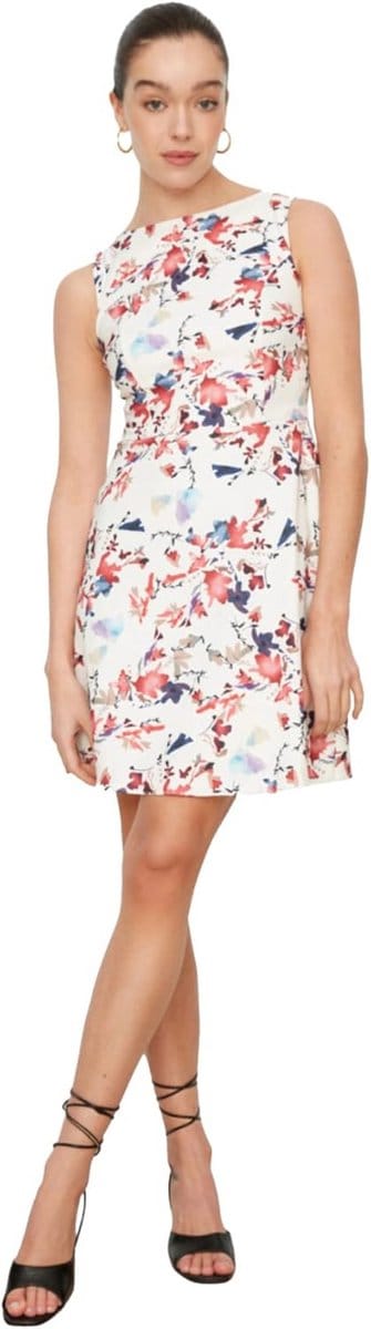 Dames Jurk met Bloemenprint - Zomer Jurk met Stretch Stof