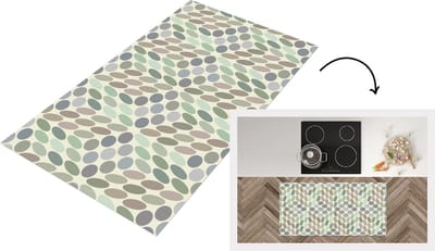 Keukenloper - Loper keuken - Vintage - Stippen - 3D - Patroon - 120x60 cm - Keukenloper vinyl