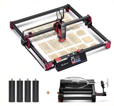 Laser Graveermachine 10W - 3.5 Inch Touchscreen - Laser Cutter - Met Roller - Laserprinter All In One - Graveren - Display - Zwart - Hout Acryl Laser Snijmachine - Bedienbaar Met APP