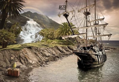 Fotobehang Pirate Ship | XL - 208cm x 146cm | 130g/m2 Vlies