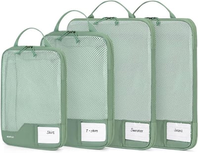 4-delige Packing Cubes Compressie Set voor Efficiënt Reizen