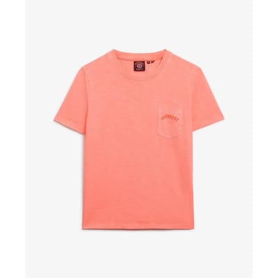 Superdry - Essential garment-dye T-shirt met logo en borstzak - Dames - T-shirts