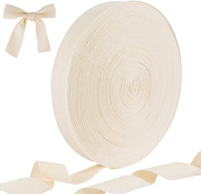 Katoenen Biasband 25mm Breed - 50m Lang Twill Herringbone Patroon voor DIY, Naaien en Cadeauverpakking