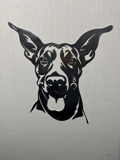 Metalen Hond - Dobermann - Wanddecoratie Cortenstaal