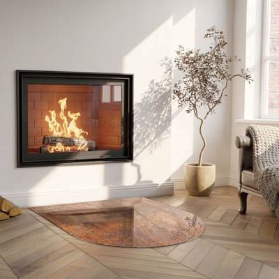 Coloray Vloerplaat Houtkachel - Vloerplaat Openhaard - 100 cm x 100 cm - Houtkachel Accessoires - Bruin Vloerplaat Kachel - Onderplaat - Plaat voor Onder Houtkachel - Open Haard Accessoires - Onderplaat Voor Houtkachel
