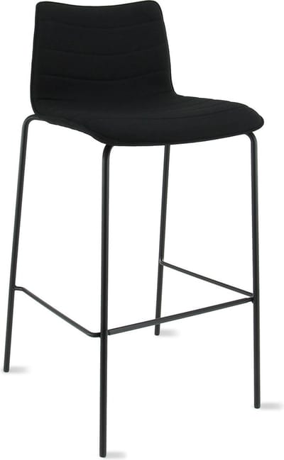 Workliving Verona Barkruk 75 cm - stof Mirage zwart - frame zwart