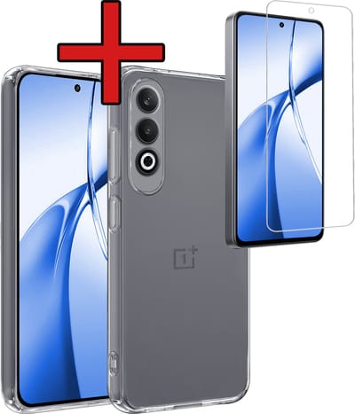 Hoesje - Met Screenprotector - Geschikt voor OnePlus Nord CE4 - Sterk & Shockproof - Telefoon Hoes - Back Cover - Siliconen Case - Telefoonhoes - Transparant