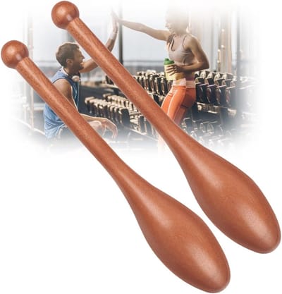 Houten Trainingsclubs - Oefenclubs - Kracht Training - Verbeterde Grip - 2 Pounds - Houtkleur