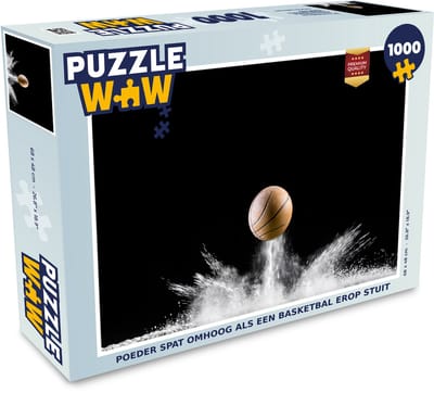 Puzzel Poeder spat omhoog als een basketbal erop stuit - Legpuzzel - Puzzel 1000 stukjes volwassenen