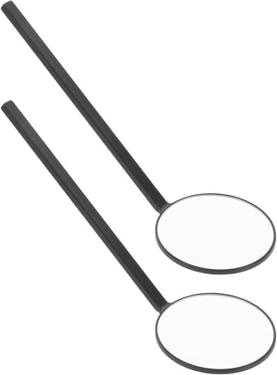Draagbare Make-upspiegels - Handspiegel Set - Wimperinspectie - Hoge Resolutie Glas - 2 Stuks - Zwart