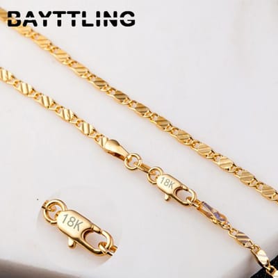 925 zilveren 2 mm 16-30 inch gouden zijketting voor vrouw mannen mode-sieraden charme ketting cadeau 55cm