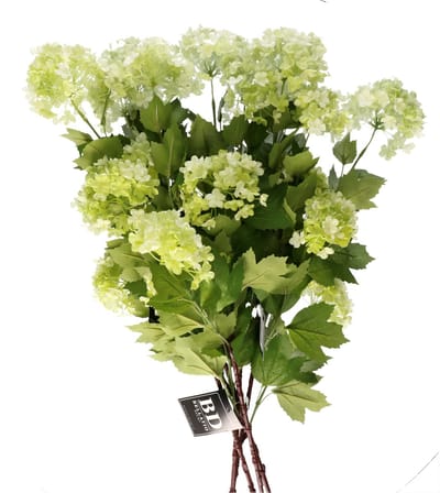 Bellatio Design Kunstbloem Viburnum/Sneeuwbal - 5x - 88 cm - groen - losse steel - kunst zijdebloemen
