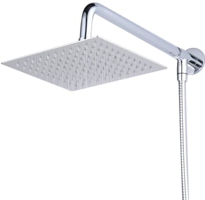 Dailygoods- Douchekop Regendouche 20,3 cm - Doucheset - Douchekop met Slang - Douchekop met Wandhouder - Roestvrij Staal - Chroom Afwerking - Douchekoppen