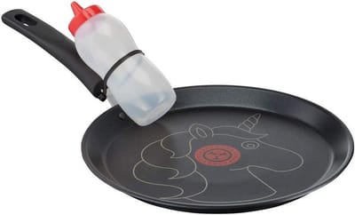 Pannenkoekenpan Rond - Crepe Pan - Dierenkoekjes Maken - Speciale Vorm Coating - 25 cm - Zwart