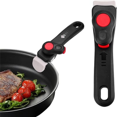 VHV - Afneembare handgreep - Pannengreep - Universele pannengreep - Afneembare steel - Hittebestendig - Anti-slip - Voor pannen en potten - Camping en keuken - Zwart