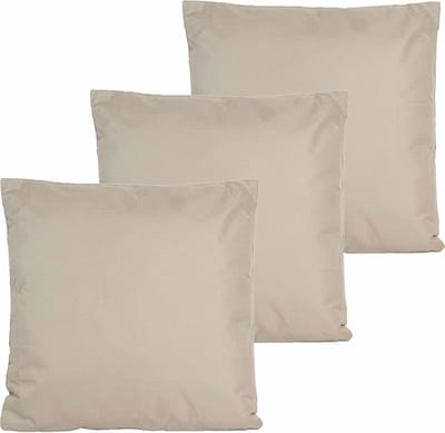 Anna's collection buitenkussen - 3x - Taupe/beige - 60 x 60 cm - binnen/buiten
