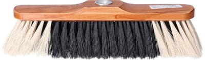 Bruin gelakte zachte binnen bezemkop bruin/zwart 28 cm - Kamerbezems/binnen bezenms