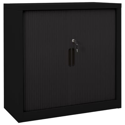 vidaXL - Roldeurkast - 90x40x90 - cm - staal - zwart