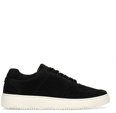 Manfield - Heren - Zwarte suède sneakers - Maat 40