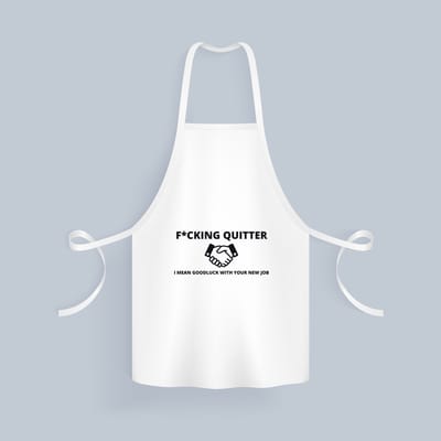 Akyol - fucking quitter Keukenschort - Collega - cadeau collega - cadeau - verjaardag collega - 82 bij 71 cm