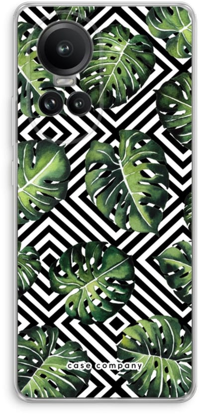 Case Company® - Hoesje geschikt voor Oppo Reno 10 Pro hoesje - Geometrische jungle - Soft Cover Telefoonhoesje - Bescherming aan alle Kanten en Schermrand