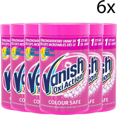 Vanish Oxi Action Colour Safe Base Poeder - Voor Witte en Gekleurde Was - 1,5kg x6