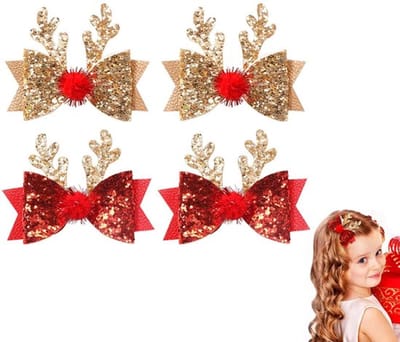 Dailygoods- Haarspelden Elegante Glanzende Strikken - Haaraccessoires Kinderen/Volwassenen - Kerstcadeau 2025 - Feest/Verjaardag - Hypoallergeen Materiaal