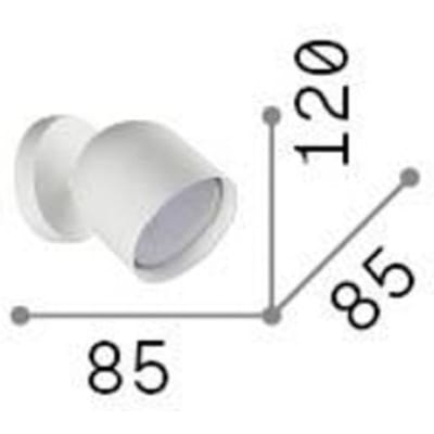 Wandlamp Ideal Lux Dodo, wit, 1-lamp, metaal Ø 8,5 cm