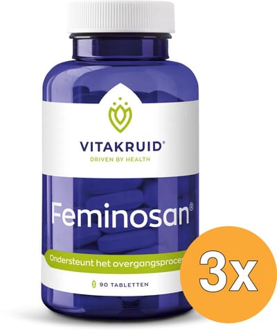 3x Vitakruid Feminosan Overgang Complex Rode Klaver & Hop (90 tabletten)