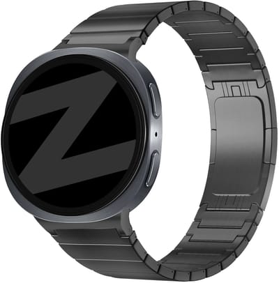 Bandz Titanium band ‘One Bead’ - Hoogwaardig titanium bandje geschikt voor Samsung Galaxy Watch 9 (40/44mm) / Watch 8 (40/44mm) / 8 Classic (46mm) - Inclusief inkort set (zwart)