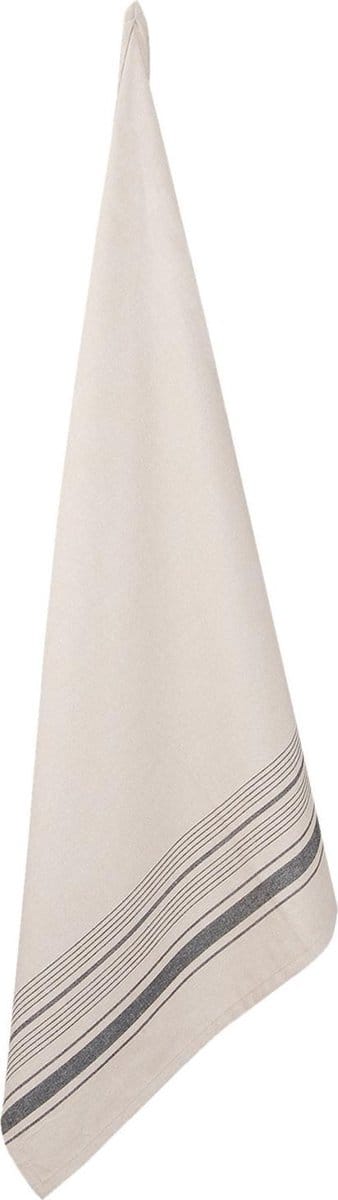 Keukendoek | 50*85 cm | Zwart | 100% Katoen | rechthoek | zwart streep | Clayre & Eef | CES42CZ
