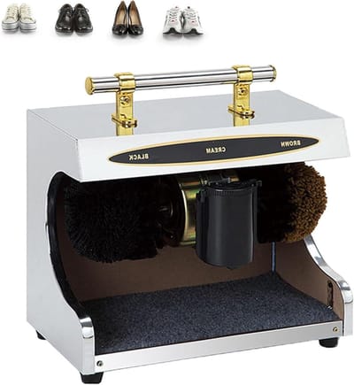 Automatische Schoenpoetsmachine - Elektrische Poetsmachine - Schoenen Glanzend Houden - Automatische Inductie - 37x21x29 cm - Zilverkleurig