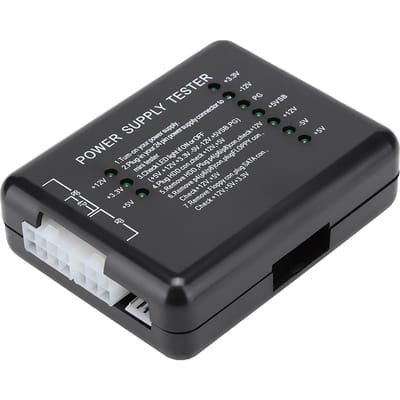 Zwarte Computer PC Voeding Tester 24Pin Compatibel PSUATXSATAHDD Met Indicatielampje