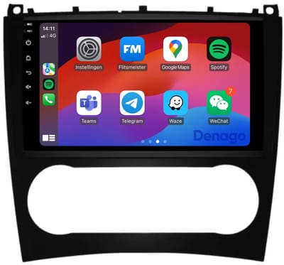 CarPlay autoradio geschikt voor Mercedes CLK | 2004 t/m 2009 | Android 13 | Draadloos Apple CarPlay & Android Auto | 2GB + 32GB | QuadCore processor | Denago DNG-A501 | 2025 model | 2004 2005 2006 2007 2008 2009 | Bluetooth & Wifi