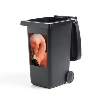 Container sticker Chileense flamingo - Close-up van een Chileense flamingo met een roze kop - 40x60 cm - kliko sticker - weerbestendige containersticker