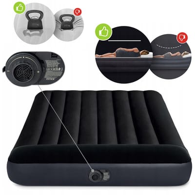 Opblaasbaar Tweepersoons Luchtbed met Elektrische Pomp - 191x137x25cm