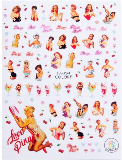 Allepaznokcie Collectie - Zelfklevende Nagelstickers - Pin-Up Girl - Dunne Design CA-254