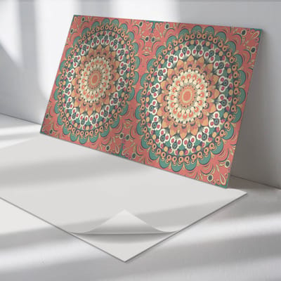 Wallfluent Vinyl Wandpaneel - Mandalapatroon met details Wandpaneel PVC - 120 cm x 60 cm - Romig Vinyl Wandpaneel - Set van 1 - Rechthoekig Wandbekleding Vinyl - Patroon Wandpaneel - Zelfklevend Wandpaneel - Wandpaneel Keuken en Badkamer